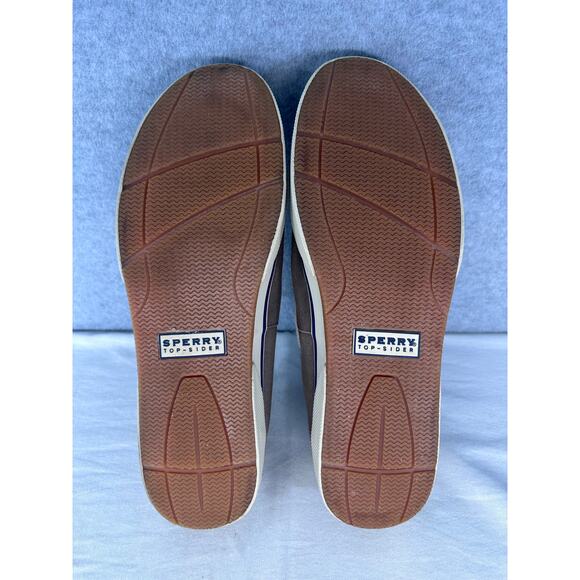 Sperry Men's sz 13 Top Sider Halyard Boat Deck Shoe Canvas Taupe Slip On Comfort - Picture 10 of 12